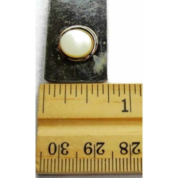 Money Clip Classic Mother Of Pearl Gold T Wallet Cash ID Credit Card Holder Vtg - Picture 6 of 11